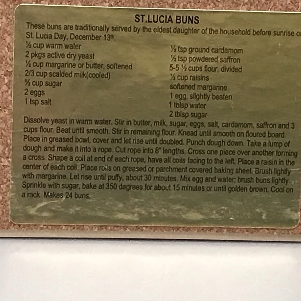 Sankta Lucia Ceramic Art Wall‎ Hanging Or Trivet St Lucia Buns Recipe - Picture 4 of 5